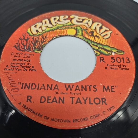 R Dean Taylor Indiana Wants Me / Love’s Your Name 45 RPM 7in Vinyl Single Record - Picture 3 of 4